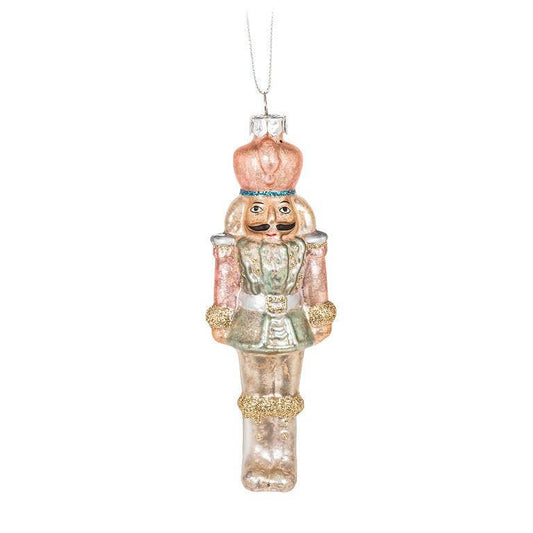 Small Pink/Turquoise Nutcracker Ornament