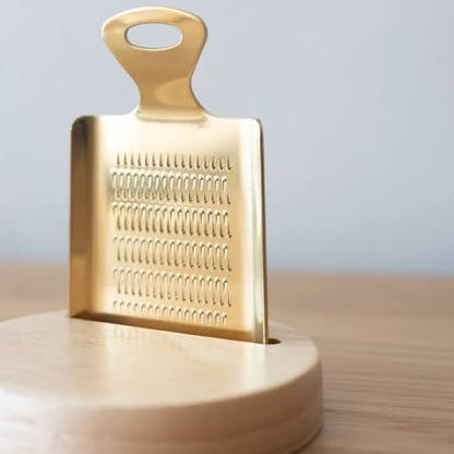 Wood and Brass Bar Cocktail Zester Grater