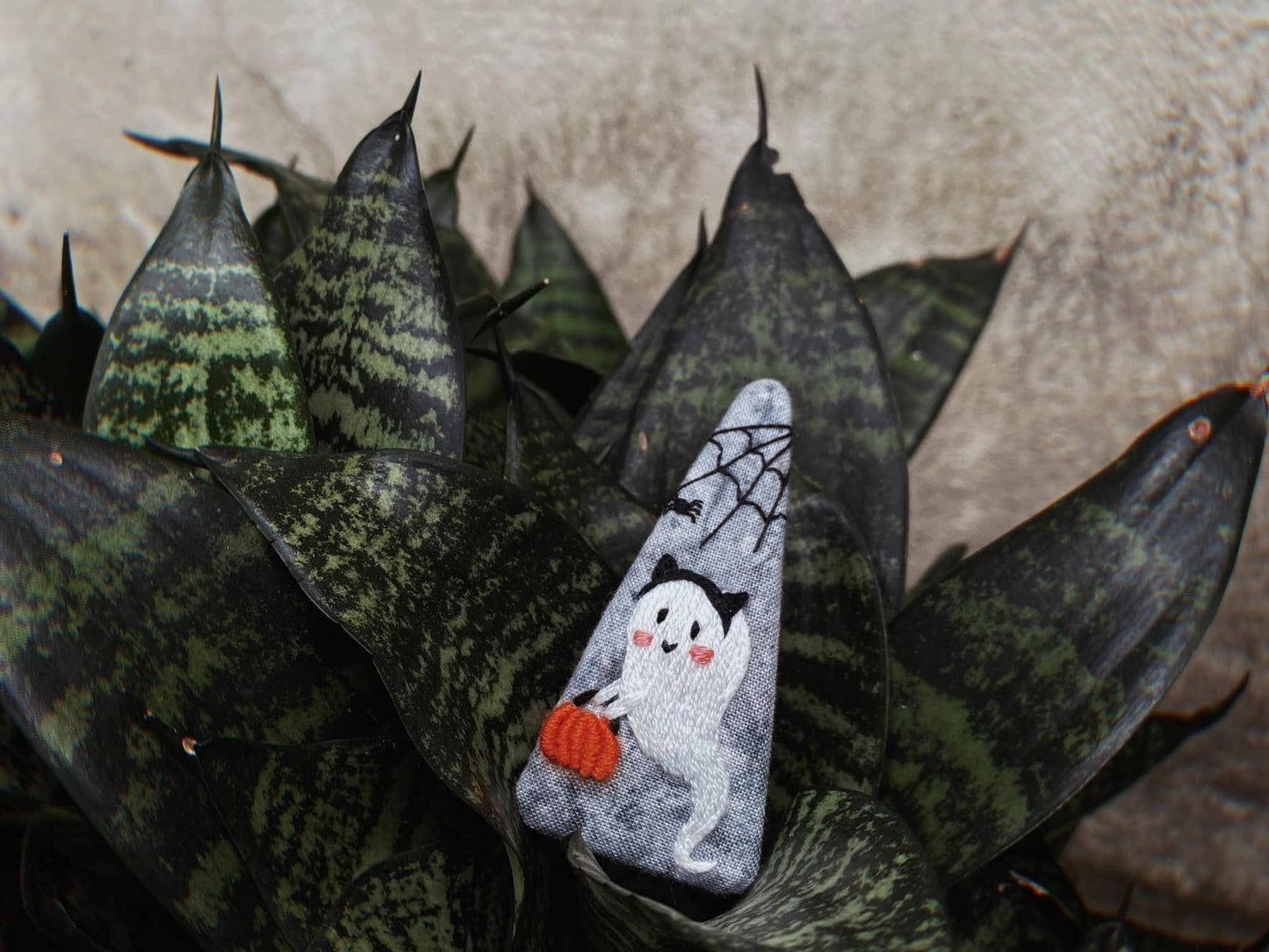 Embroidered Hair Barrette Halloween