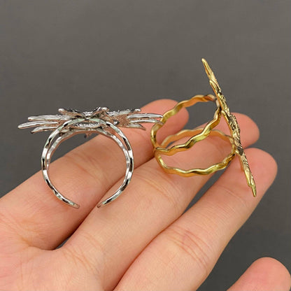 Sun 18K Gold Plated Adjusable Ring