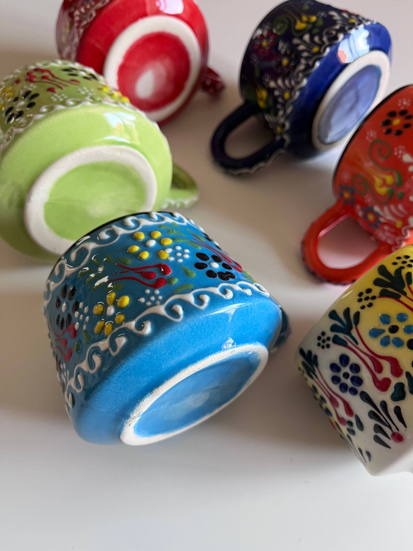 Colorful Hand-Painted Turkish Tea and Espresso Cup
