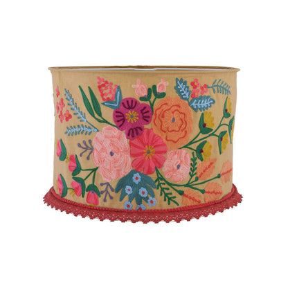 Natural Chambrei Cotton Floral Lamp Shade