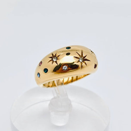 Colorful Zirconia Ring - Gold Plated