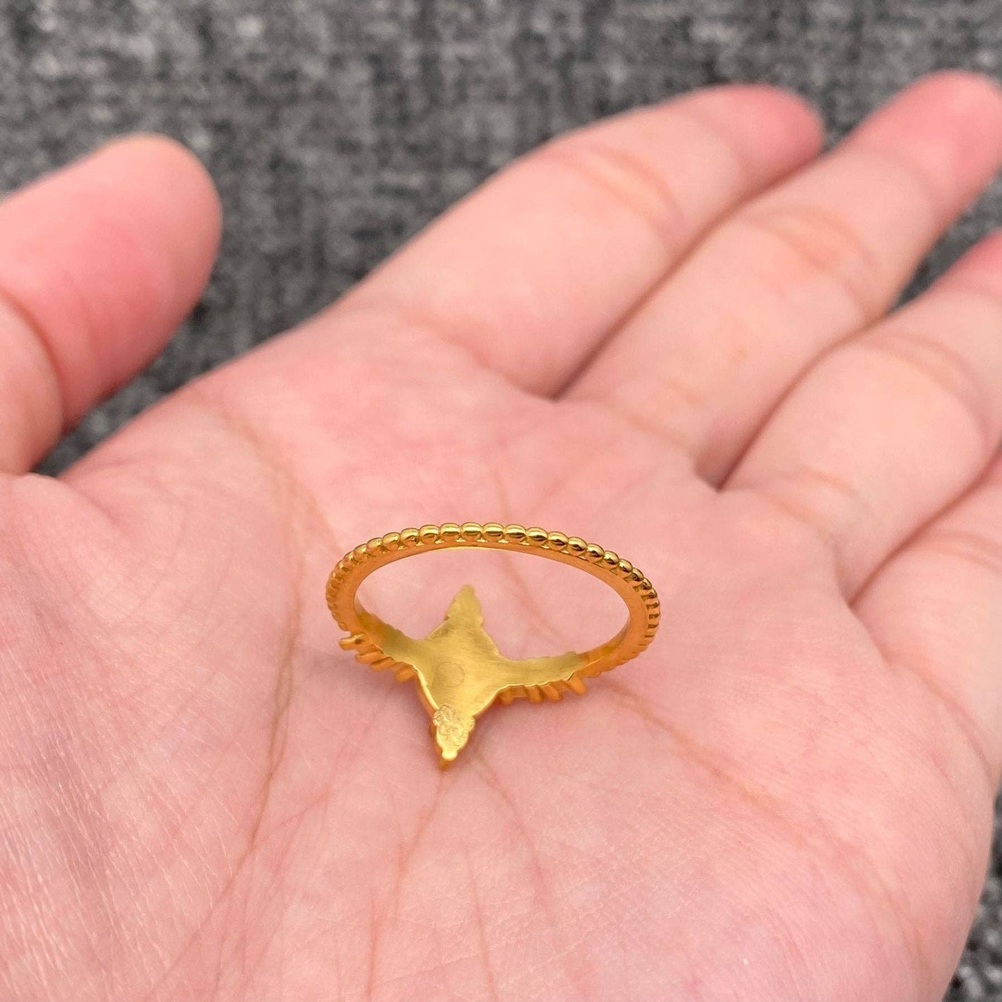 CZ & Opal 18K Gold Plated Ring