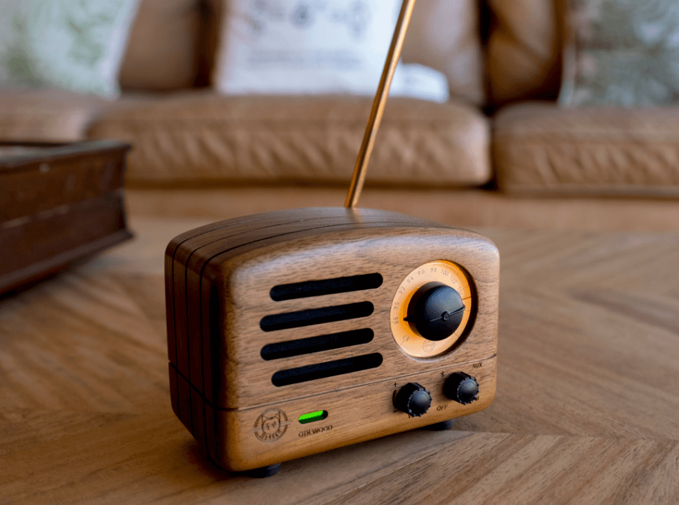 Wood Retro FM Radio and Bluetooth Speaker