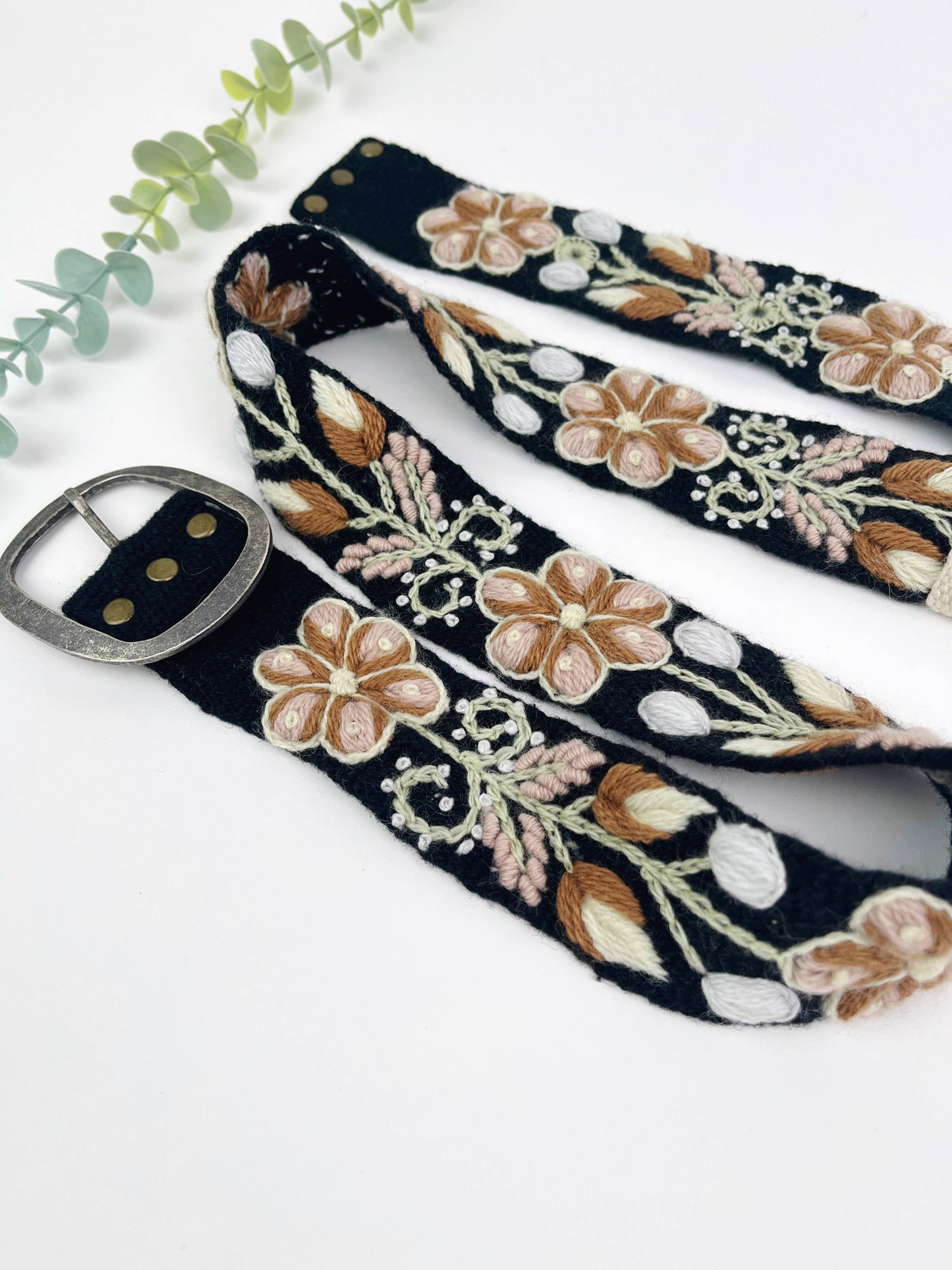 Andean Blossom Wide Embroidered Belt