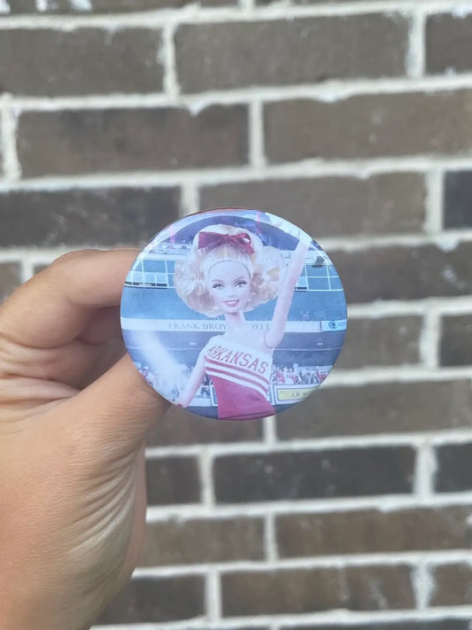 Arkansas Game Day Barbie Pinback Button