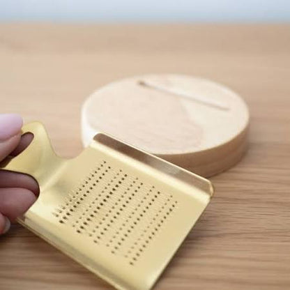Wood and Brass Bar Cocktail Zester Grater
