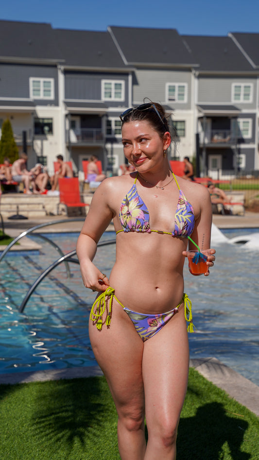 String Tie Halter Strap Swimsuit