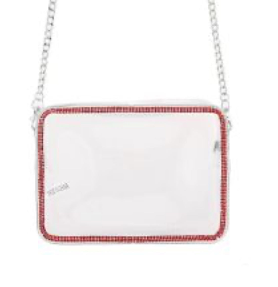 Clear Bag with Red Rhinestone Edge