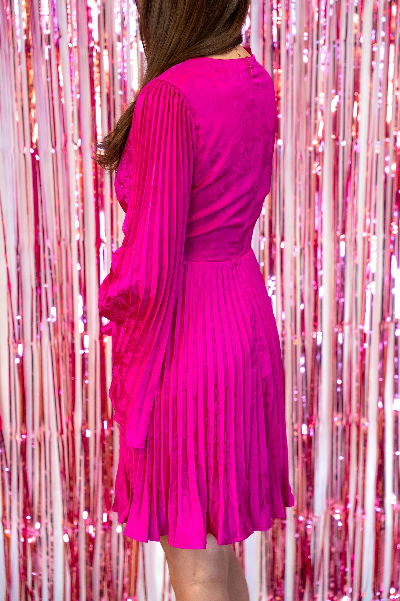 magenta satin mini dress Girls Night Out Satin Mini Dress- Magenta