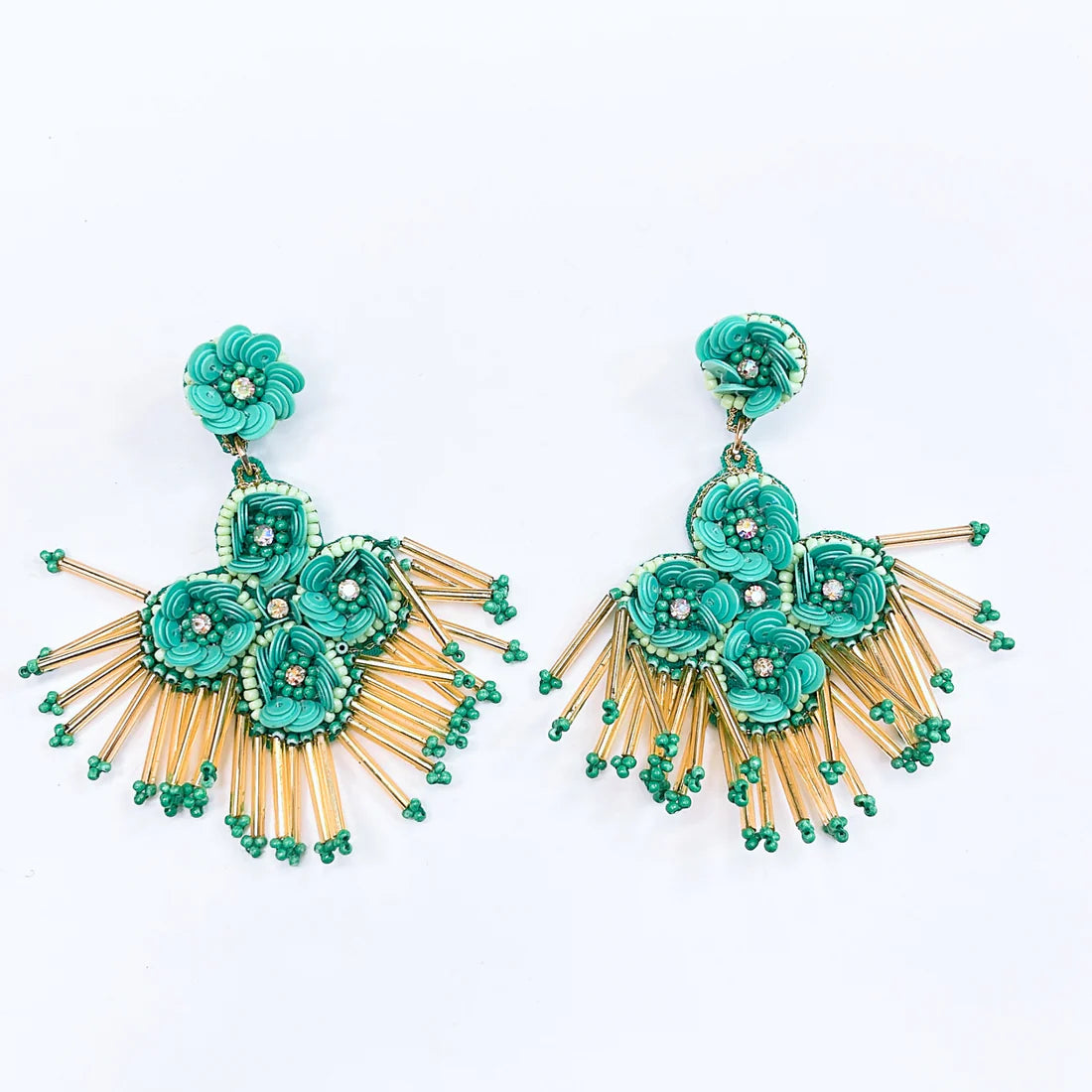 Turquoise Floral Dangle Earrings