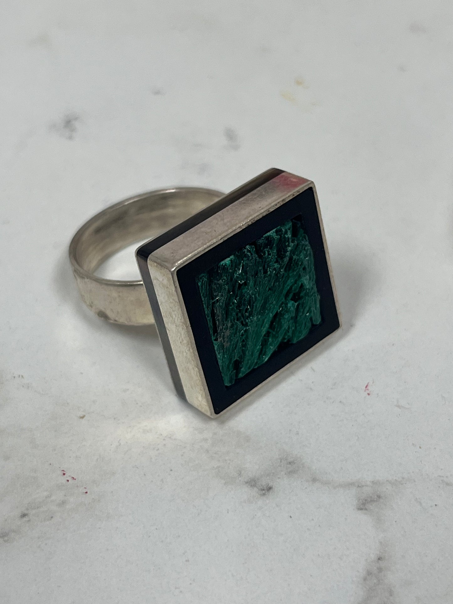 Armenian Genuine Silver & Malachite Ring