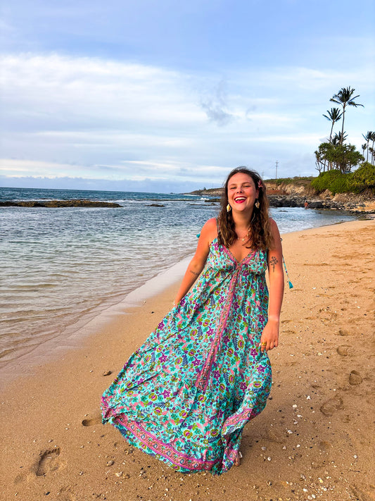 Indian Inspired Halter Maxi Dress
