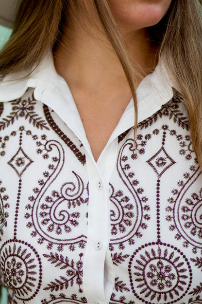 Brown Patterned Dress