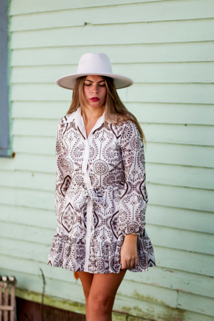 Brown Patterned Dress