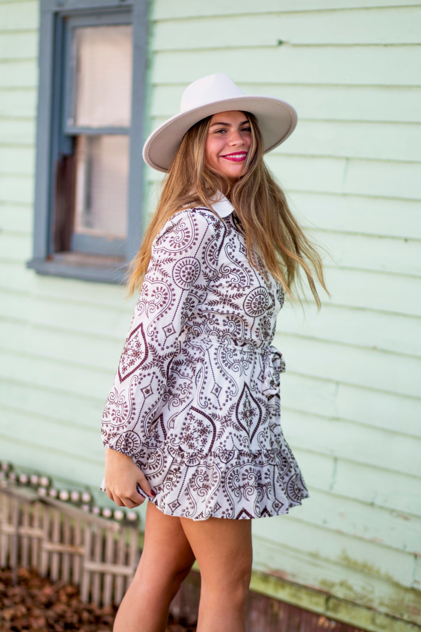 Brown Patterned Dress