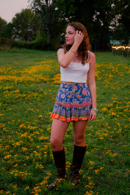 Ruffle Patterned Skort