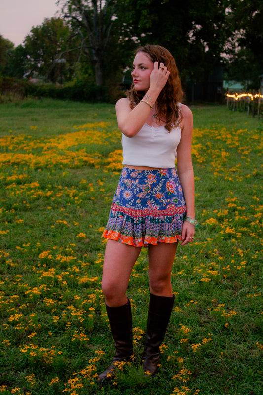 Ruffle Patterned Skort