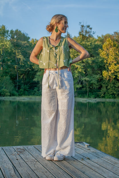Green Embroidered Vest