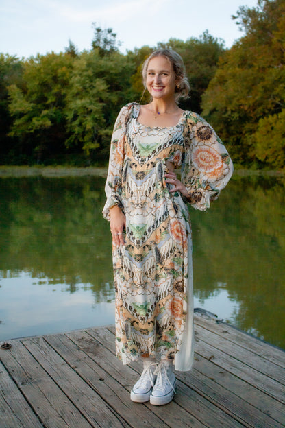 Cut Out Floral Dress
