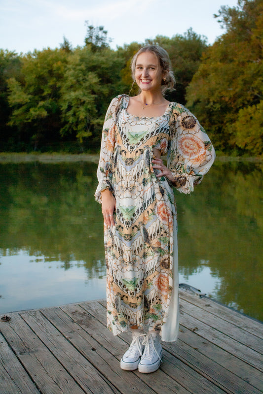 Cut Out Floral Dress