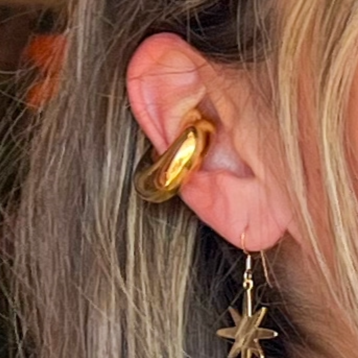 Metallic steel ear cuffs