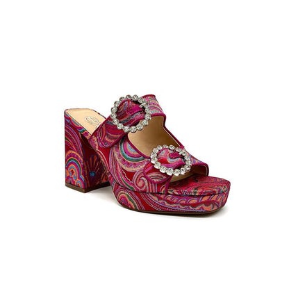 Fuchsia Multi-Color Sandal Heels