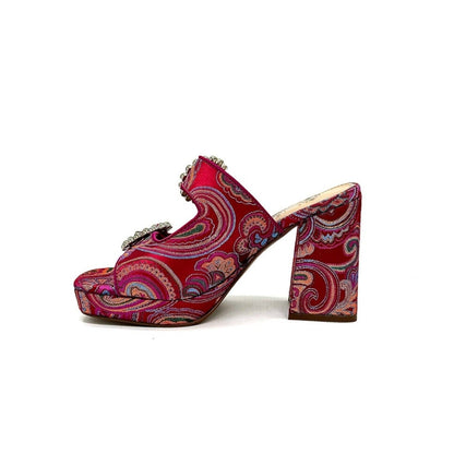 Fuchsia Multi-Color Sandal Heels