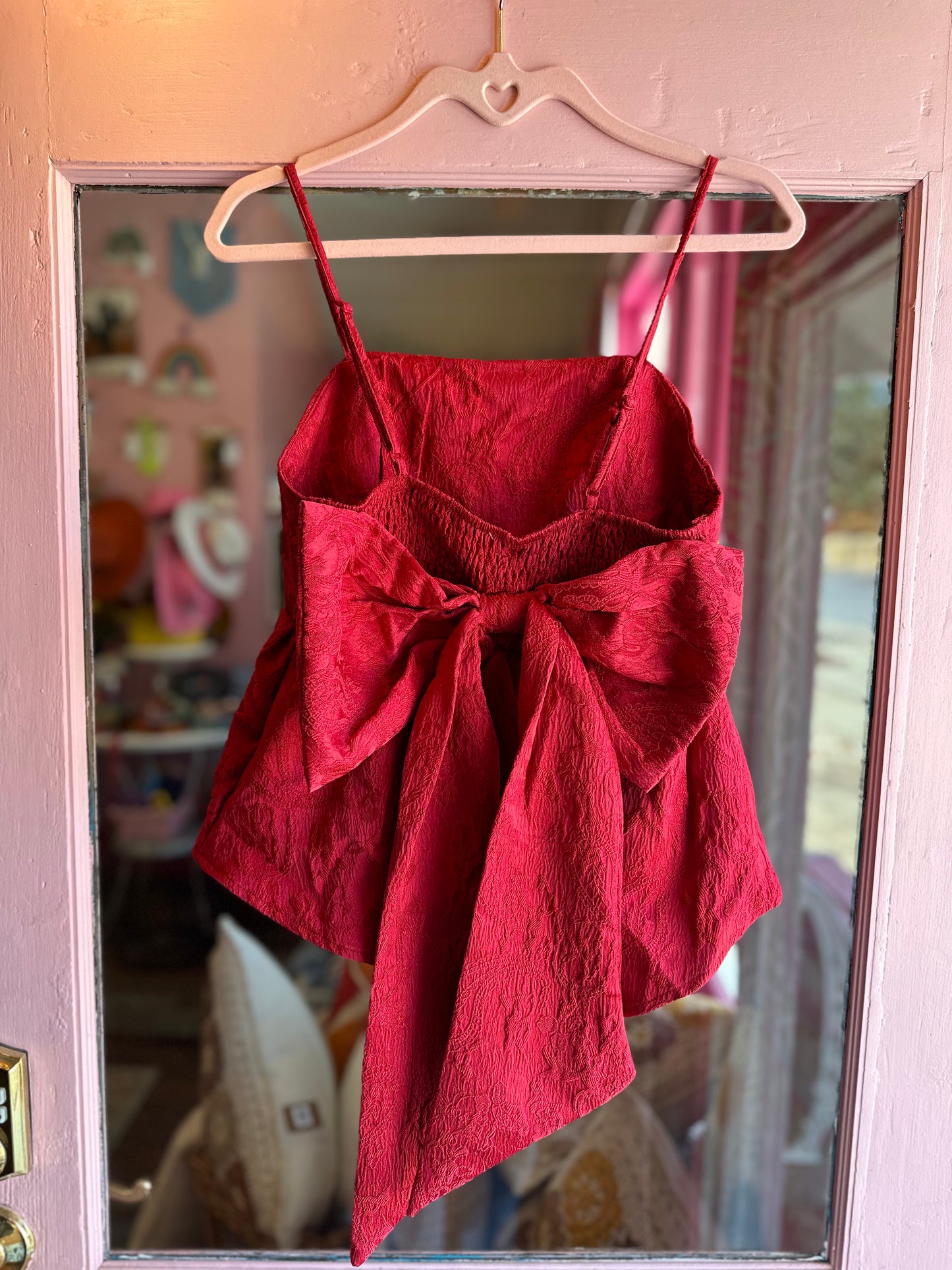 Red top with Bow on Back