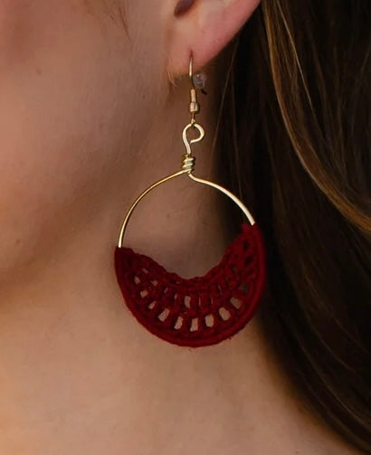 Burgundy Drop Earring