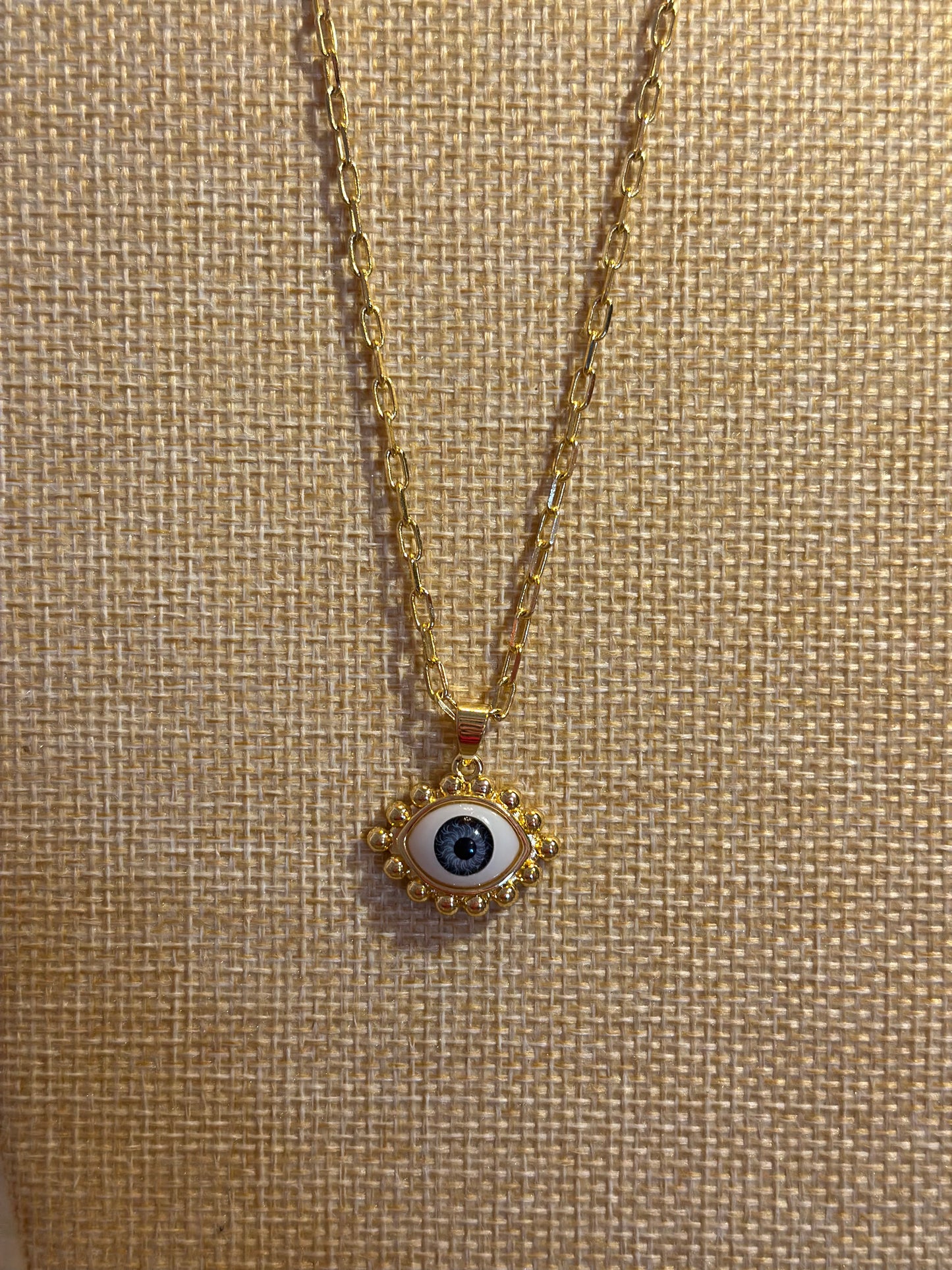 Watchful Eye Pendant Gold Plated Necklace