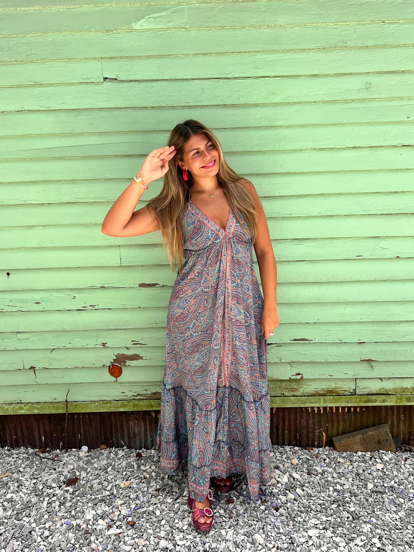 Indian Inspired Halter Maxi Dress