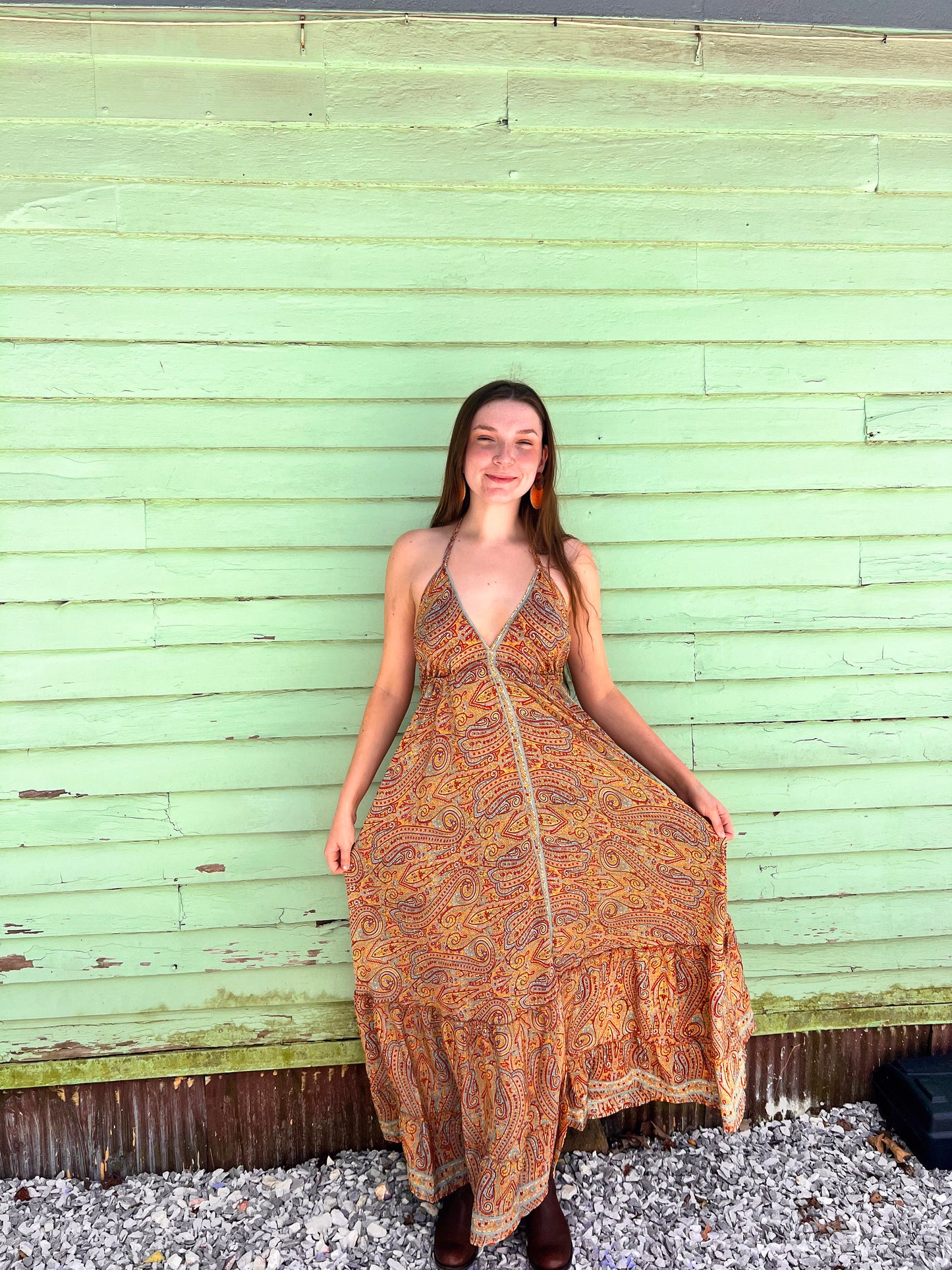 Indian Inspired Halter Maxi Dress