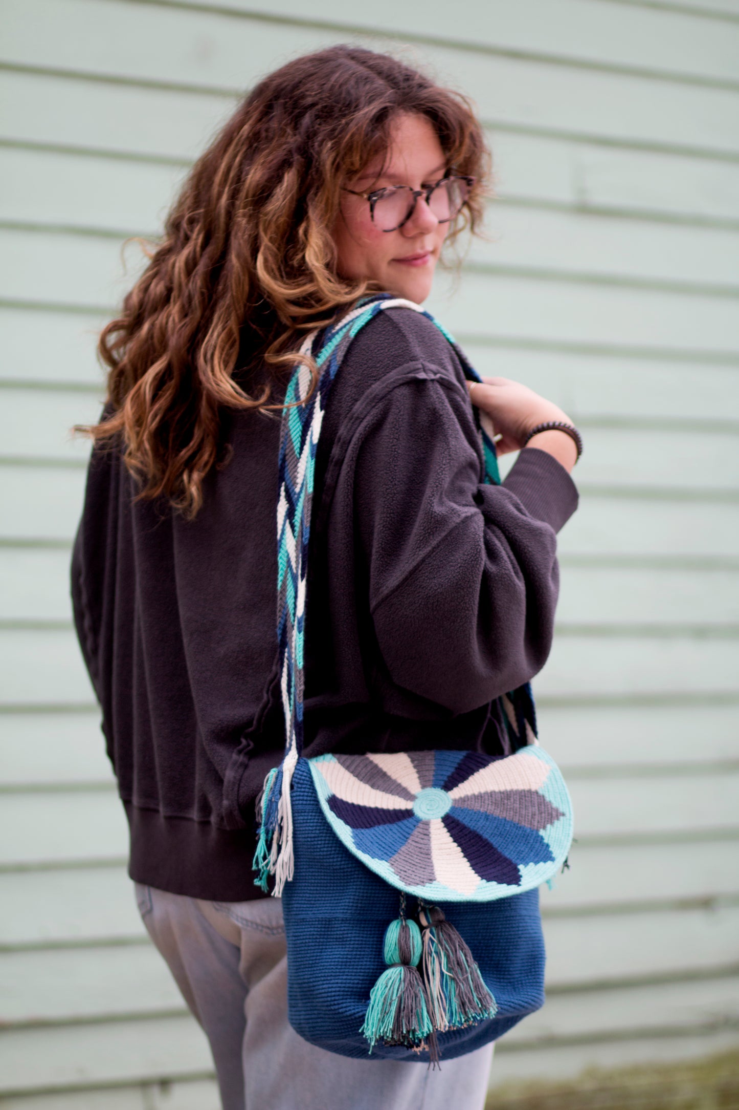 Authentic Wayuu Crossbody Bag with Flap