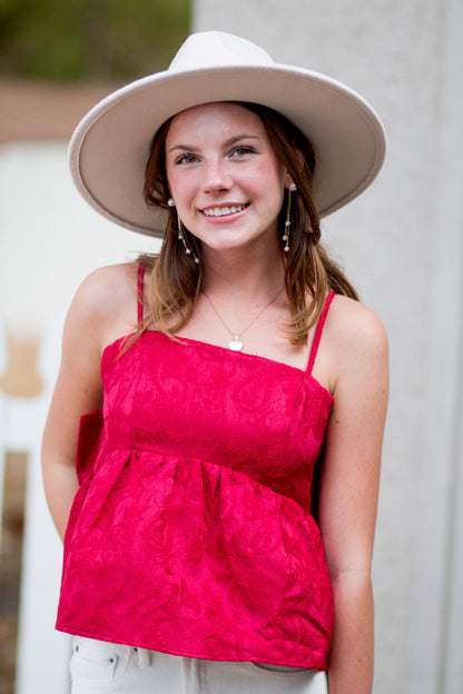 Red top with Bow on Back