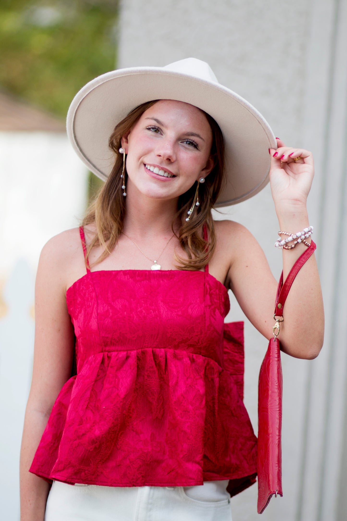 Red top with Bow on Back