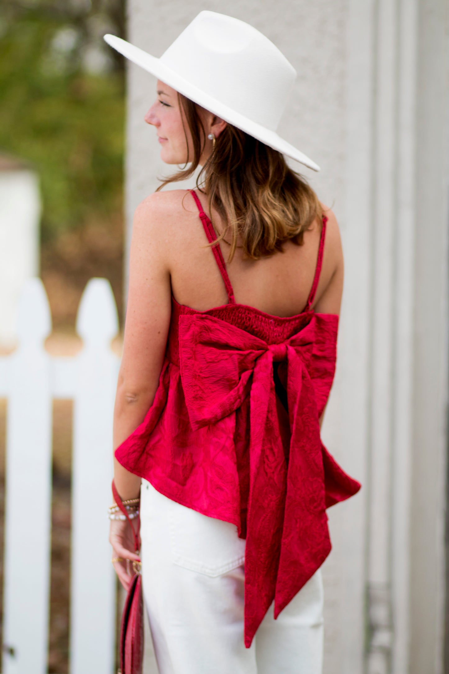 Red top with Bow on Back