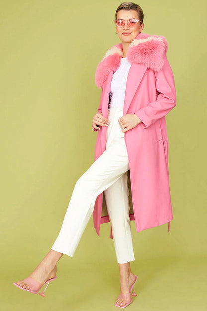 Pink Poodle Eco Leather Trench Coat