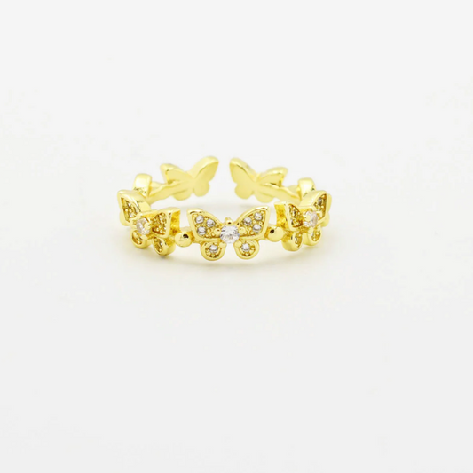 Crystal Stone Butterfly Ring