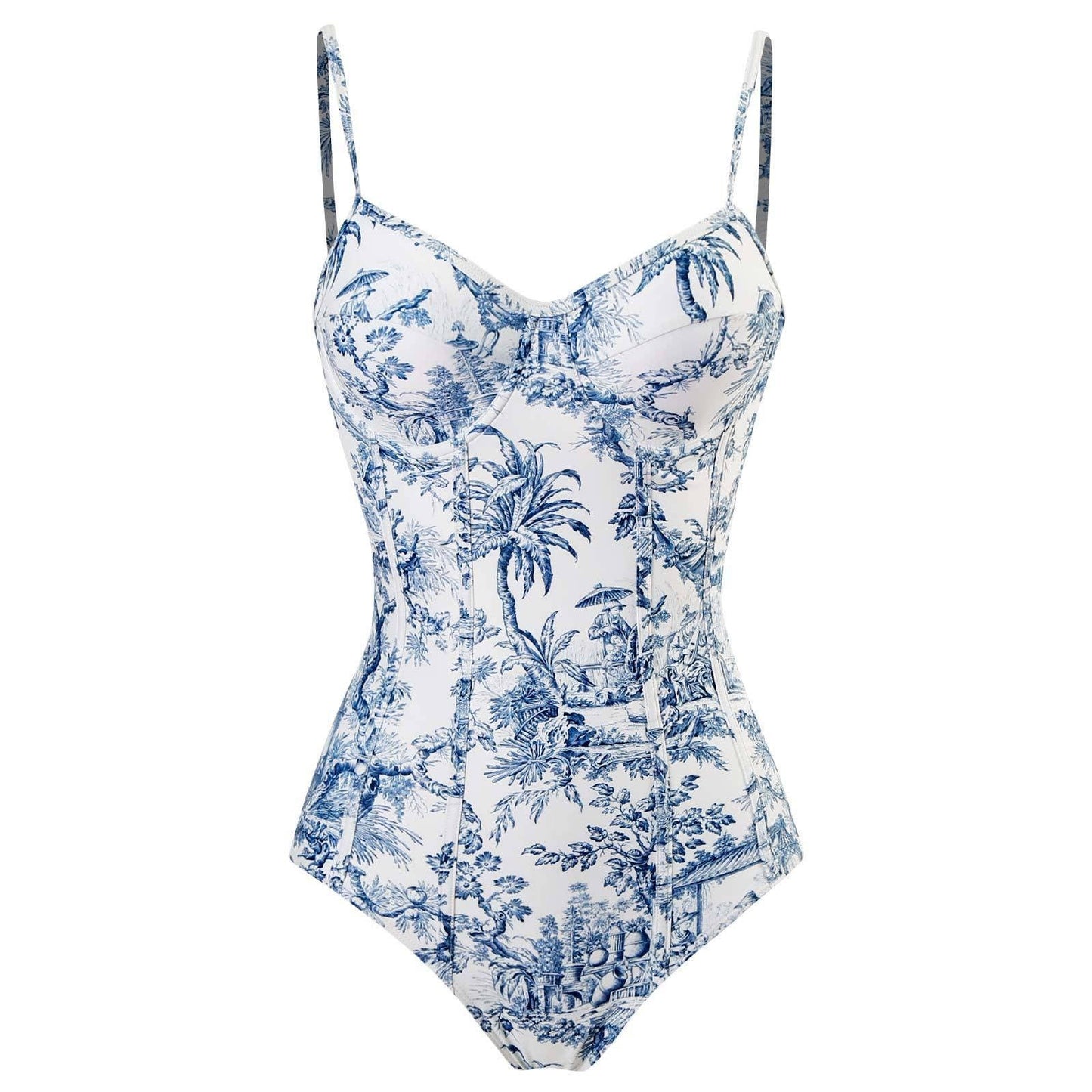 SET Antique Blue One Piece Swimwear with Sarang Wrap Cover