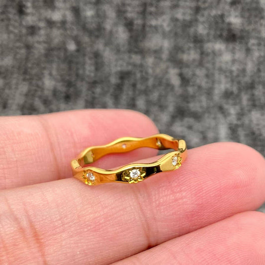 Cubic Zirconia Ring - Gold Plated