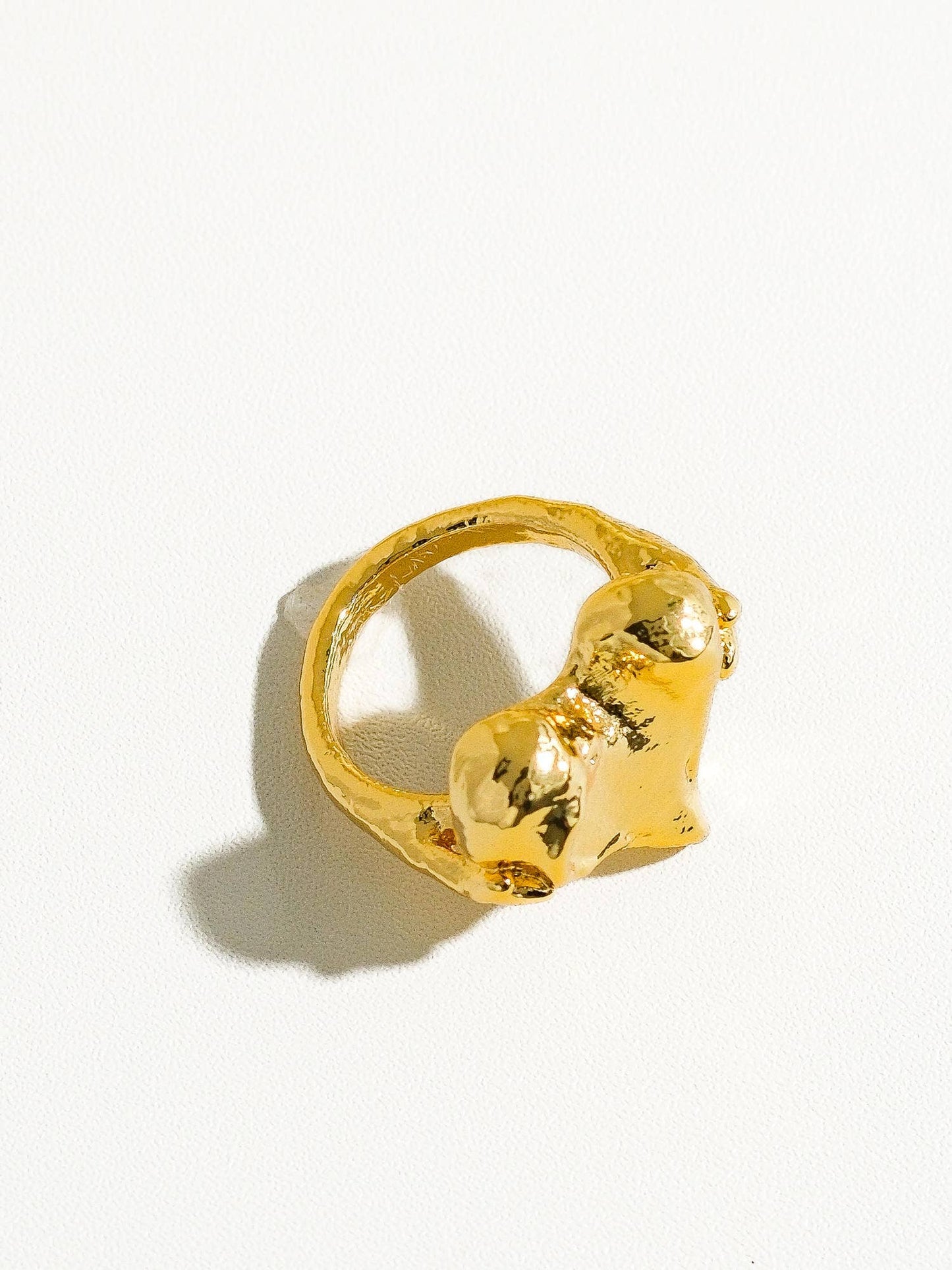 18K Gold Raw Textured Heart Ring