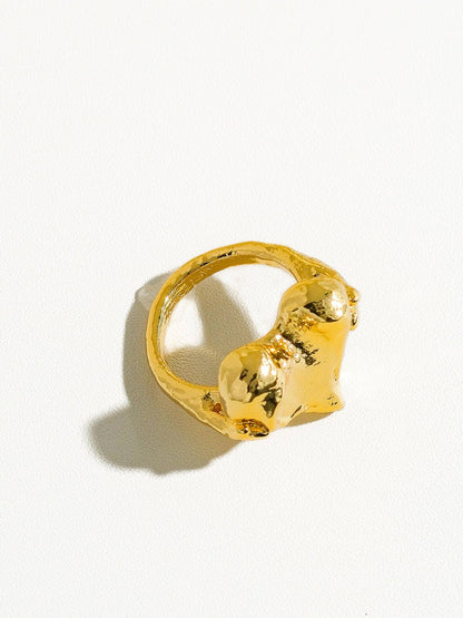 18K Gold Raw Textured Heart Ring