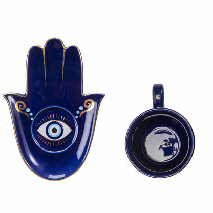 All Seeing Eye Cup and Saucer Set Blue