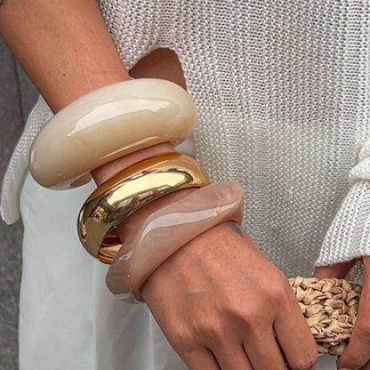 Vintage Irregular Wide Acrylic Bracelets