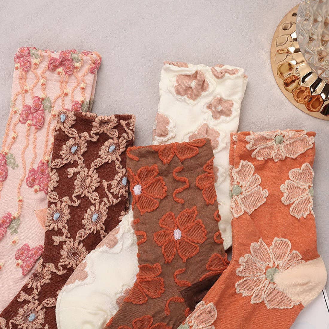 Rufia Embossed Women's Socks