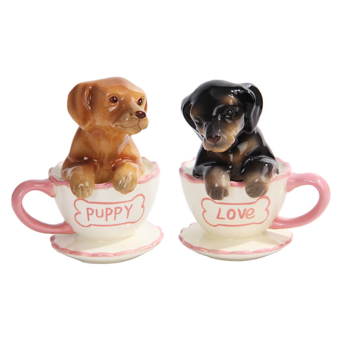 Dachshund Tea Cups Salt & Pepper Shaker Set