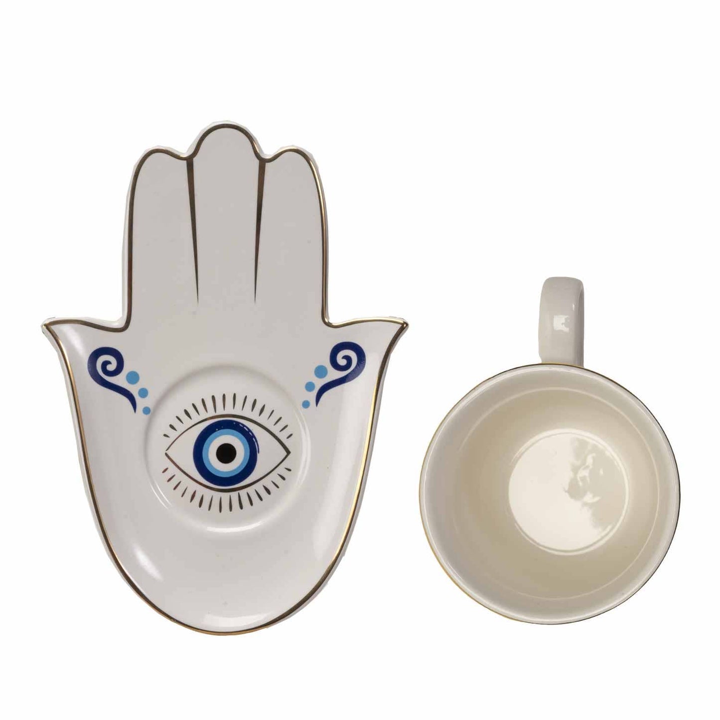 All Seeing Eye Cup and Saucer Set White