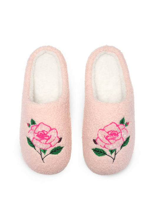 Pink Roses Slippers